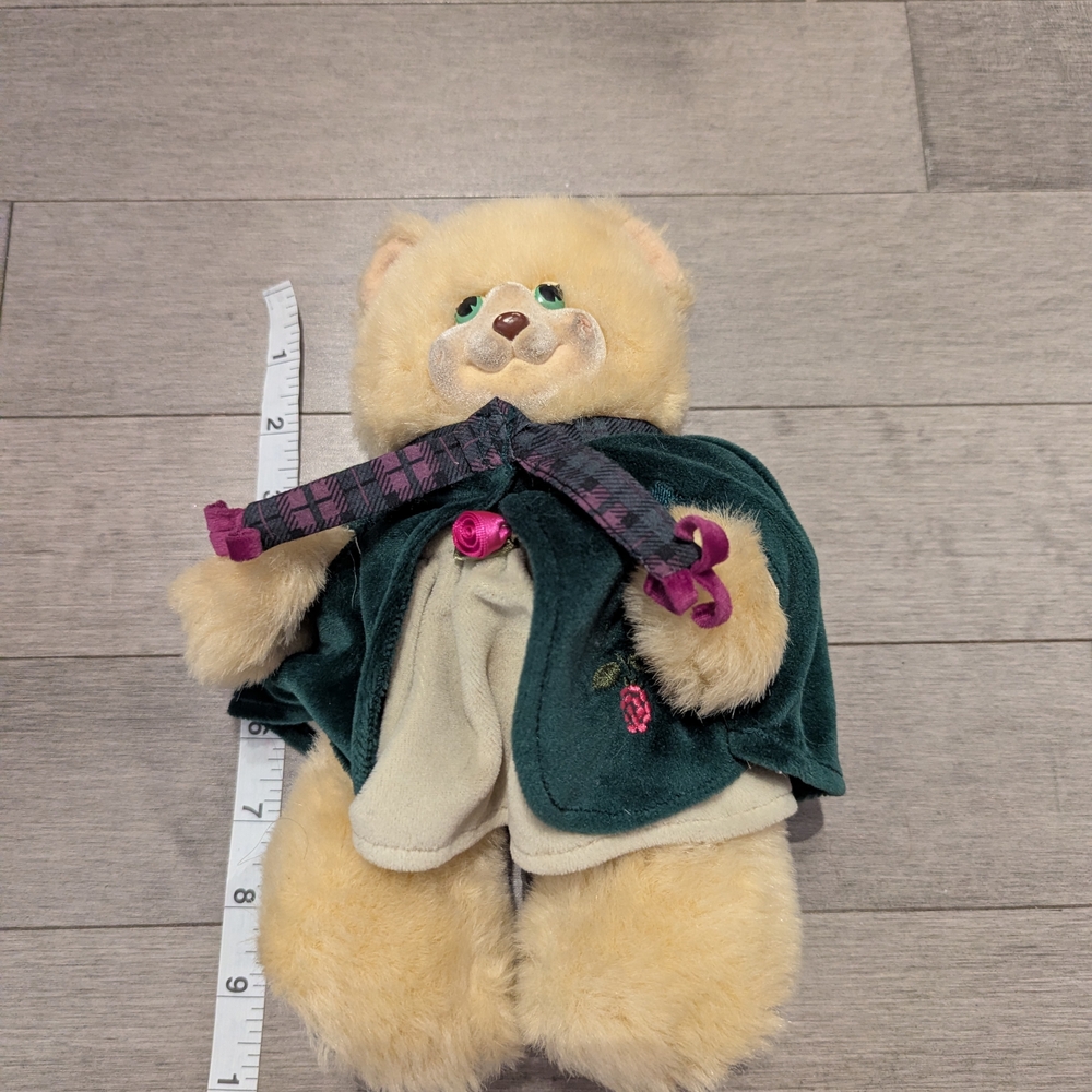 Plush Bear with Green Cape Mollyberry Vintage Fisher Price 1998 Briarberry